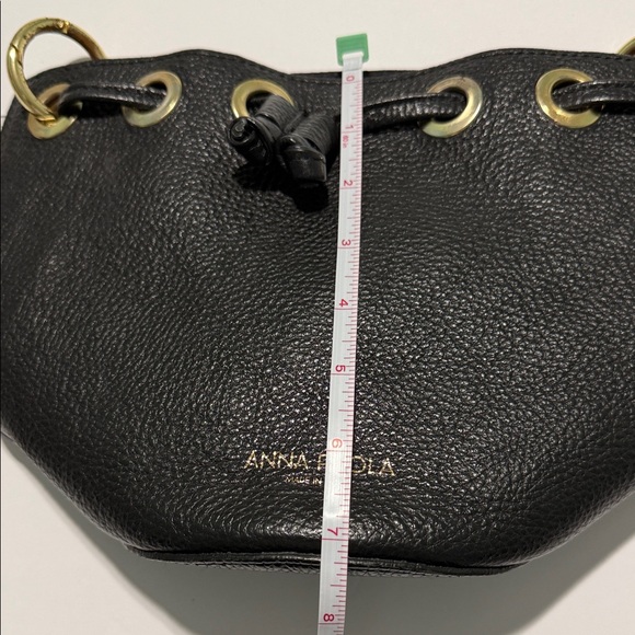 Anna Paola Black Mini Bucket Bag - Picture 7 of 8
